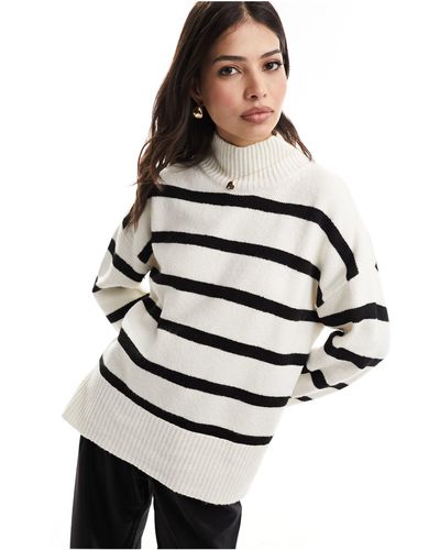 ASOS Longline Jumper With High Neck - White