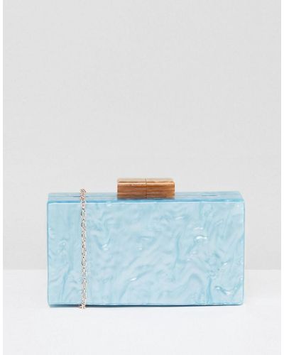 ASOS Marble Box Clutch Bag - Blue