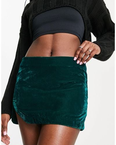 Free People Annalise Super Mini Skirt - Green