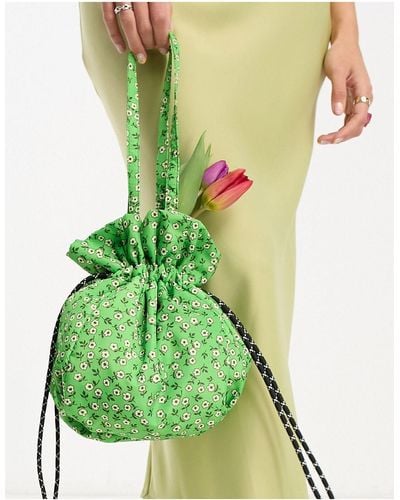 Damson Madder – exklusive handtasche mit kordelzug - Grün