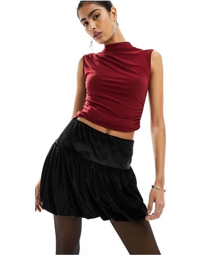 Miss Selfridge Puff Ball Skirt - Red