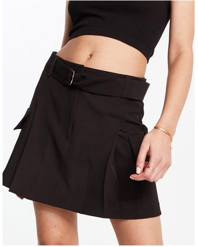 Miss Selfridge D-ring Belt Utility Mini Skirt - Black