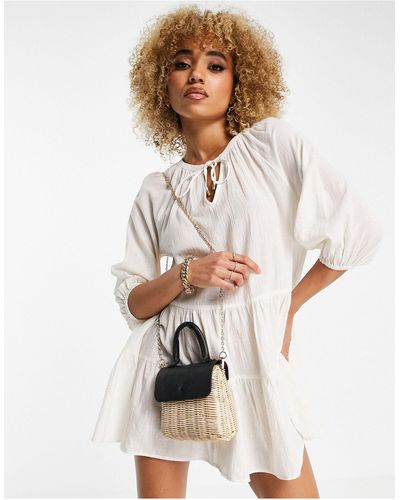 Iisla & Bird Exclusivité - robe d'été babydoll pour la plage - crème - Blanc