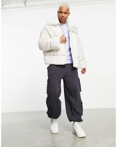 ASOS Oversized Shearling Jacket - White