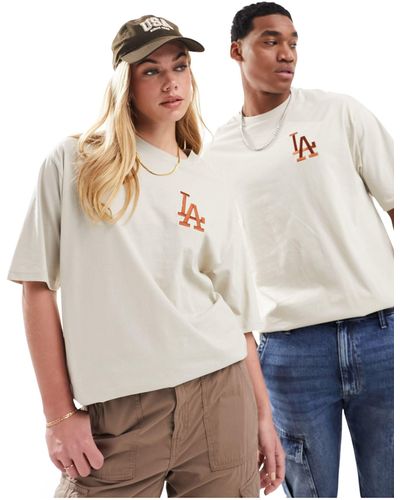 KTZ T-shirt unisex con logo la color écru - Grigio
