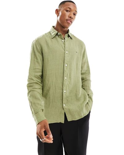 Tommy Hilfiger Pigment Dyed Solid Regular Fit Shirt - Green