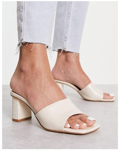 Forever New Mules color efecto piel - Blanco