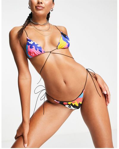 Jaded London Triangel-bikinitopje Met Bandjes En Jaren 70 Western-print - Roze