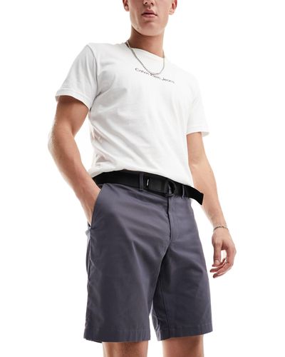 Calvin Klein – modern – slim fit twill-shorts - Weiß