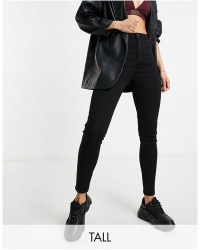 Missguided Tall Black Highwaisted Skinny Jeans