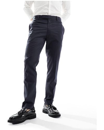 Bolongaro Trevor Wedding Plain Skinny Suit Trousers - Blue