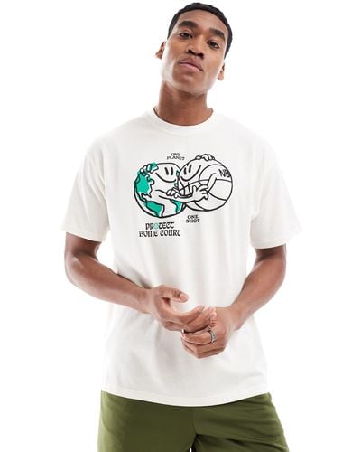 Nike Basketball Nba Plant Trees & Shoot 3's World Graphic T-shirt - White