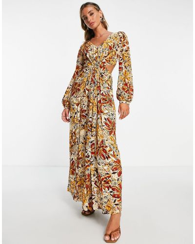 & Other Stories Cut Out Side Maxi Dress - Multicolour