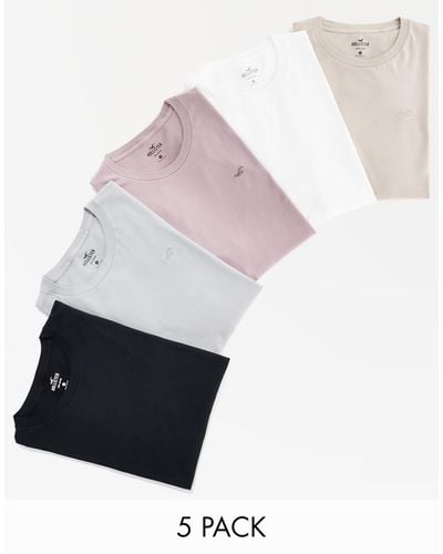 Hollister 5 Pack Icon Logo T-shirt - Pink