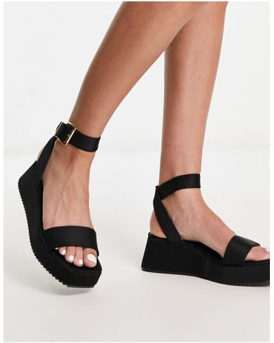 ASOS Tati Flatform Sandals - Black
