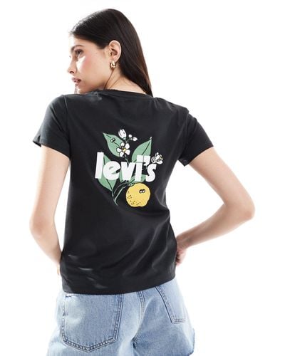 Levi's Perfect T-shirt With Lemon Logo Back Print - Black