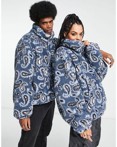 Reclaimed (vintage) – fleece-pullover - Blau