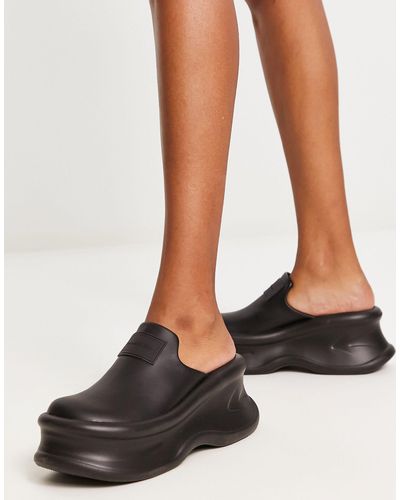 Charles & Keith Backless Rubber Shoes - Black