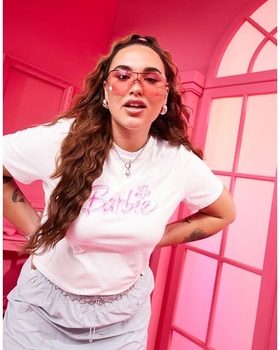 ASOS Asos Design Curve - Baby T-shirt Met 'barbie'-logo - Roze