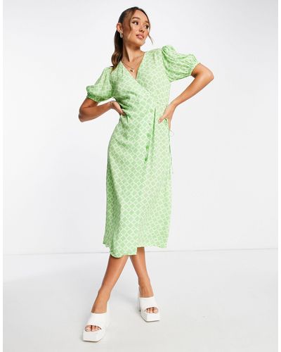 Mango Midi-jurk Met Knopen - Groen