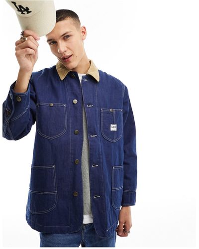 Lee Jeans Loco - veste en jean ample style workwear - délavage foncé - Bleu