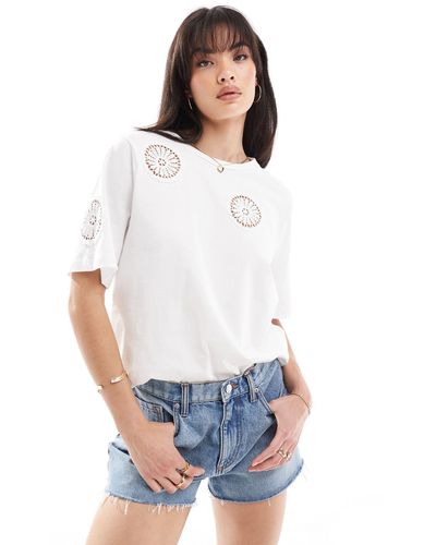 Object Jersey T-shirt With Cutwork - White