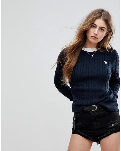 Abercrombie & Fitch Classic Knit Sweater - Blue