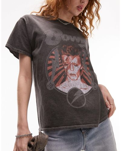 TOPSHOP License Graphic David Bowie Oversized Tee - Black