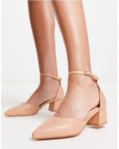 Truffle Collection Pointed Block Heels - Pink
