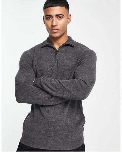 French Connection Half Zip Sweater - Gray