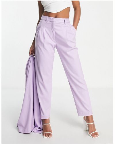 Monki Co-ord Mix And Match Tailored Trousers - Purple