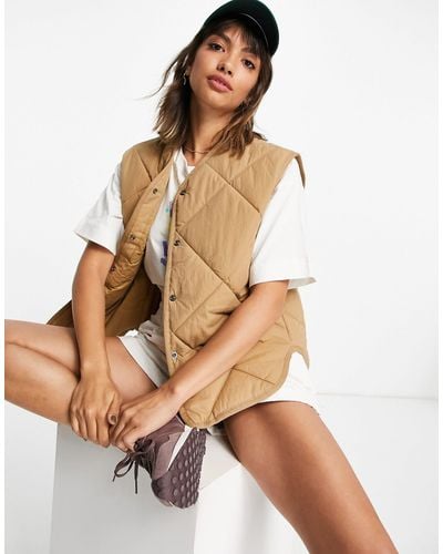 & Other Stories Short Sleeve Nylon Quilted Vest - Natural