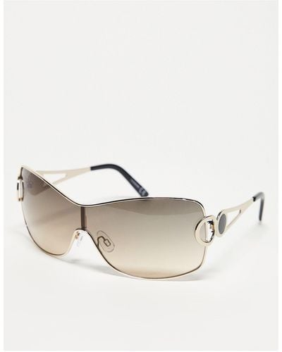 ASOS Oversized 90s Wrap Sunglasses With Temple Detail - White