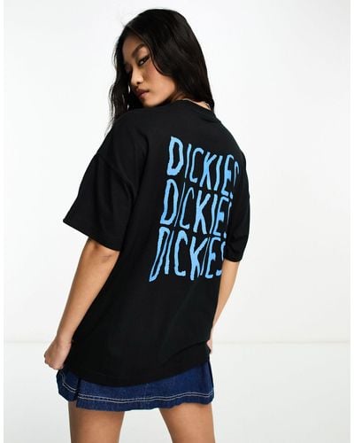 Dickies Creswell - T-shirt Met Golvende Print Op - Blauw