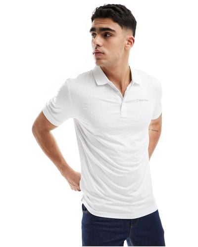 Calvin Klein Fracture Tonal Printed Polo Shirt - White