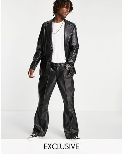 Reclaimed (vintage) Inspired Leather Look Trousers - White