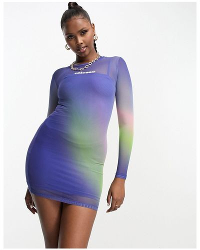 Ellesse Drelono - robe en tulle effet superposé - multicolore - Bleu