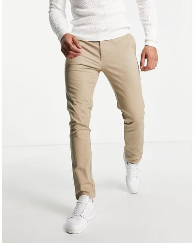 TOPMAN Skinny Chino Trousers - Natural