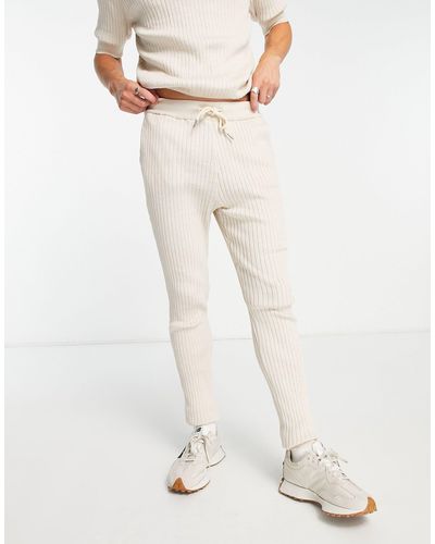 Sixth June Rib Knitted Trousers - Natural