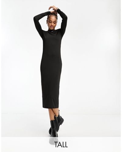 Vero Moda Square Neck Bodycon Midi Dress - Black