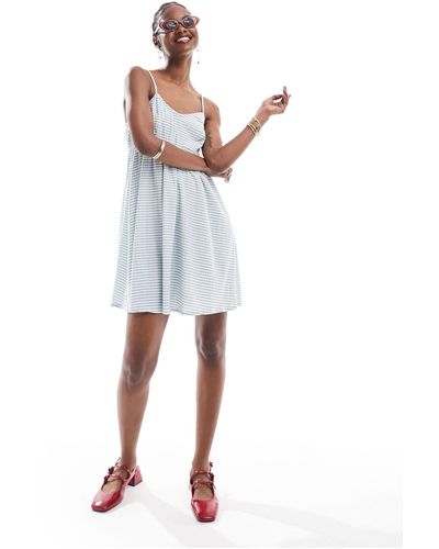 Daisy Street – camisole-minikleid mit strukturiertem em karomuster - Weiß
