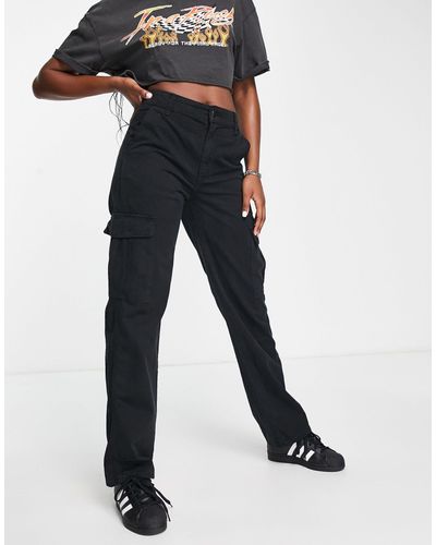 Pull&Bear high waisted seam front tailored straight leg trouser in