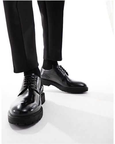 Dune Chunky Leather Brogues - Black