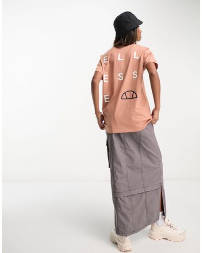 Ellesse Coalio - t-shirt avec logo imprimé au dos - orange - Marron