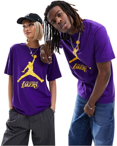 Nike Basketball Nba La Lakers Jordan Unisex Graphic T-shirt - Purple