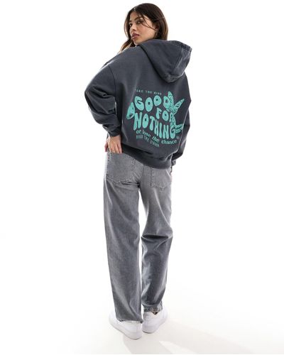 Good For Nothing Co-ord Backprint Hoodie - Blue