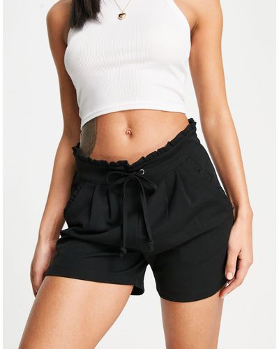 Jdy Paperbag Waist Tailored Shorts - Black