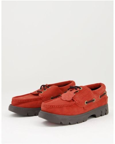 Kickers Lennon Chunky Boat Shoes - Red