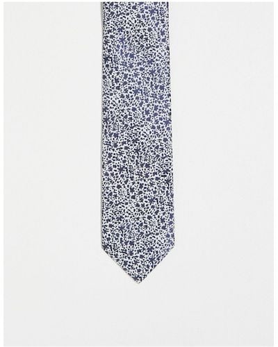 French Connection Floral Tie - White
