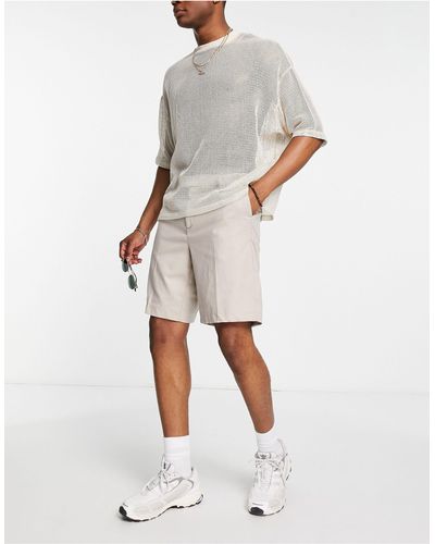 New Look Relaxed Fit Smart Shorts - Natural